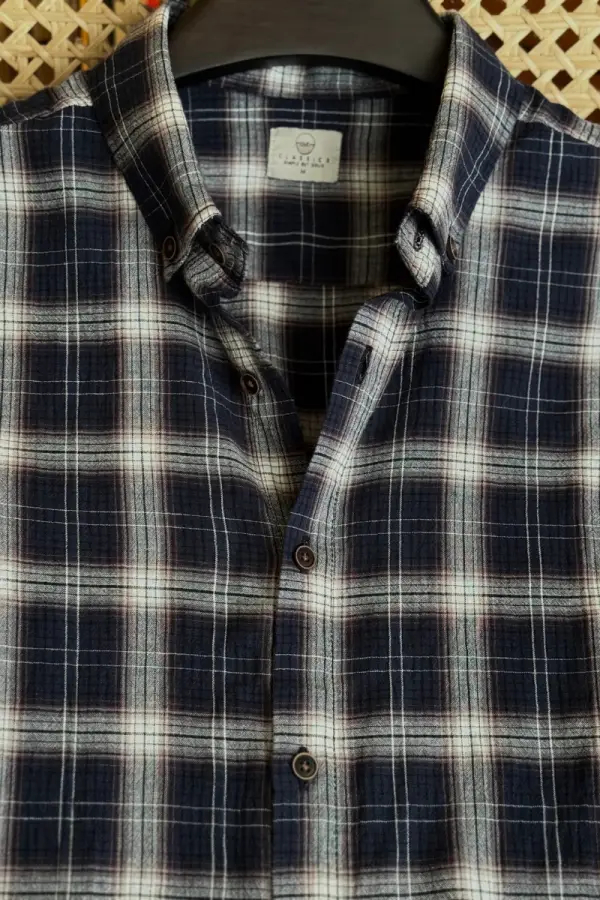 Navy Check Shirt