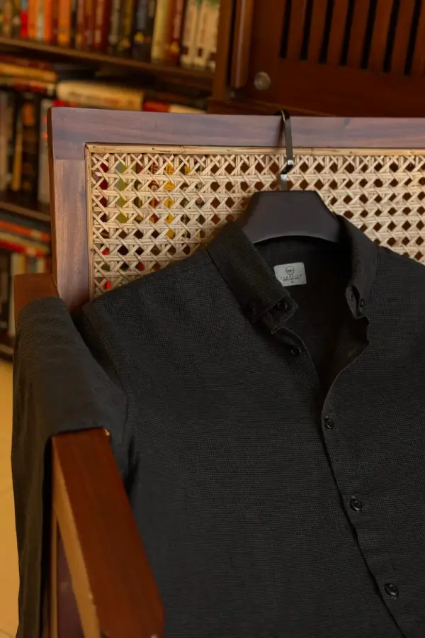 Black Golden Small Check Remi Cotton