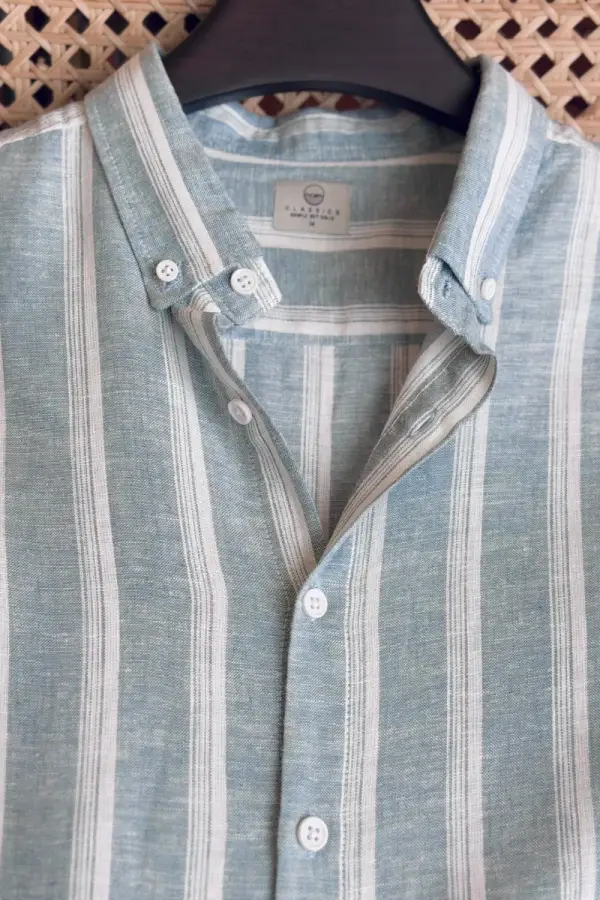 Light Powder Blue With White Stripe