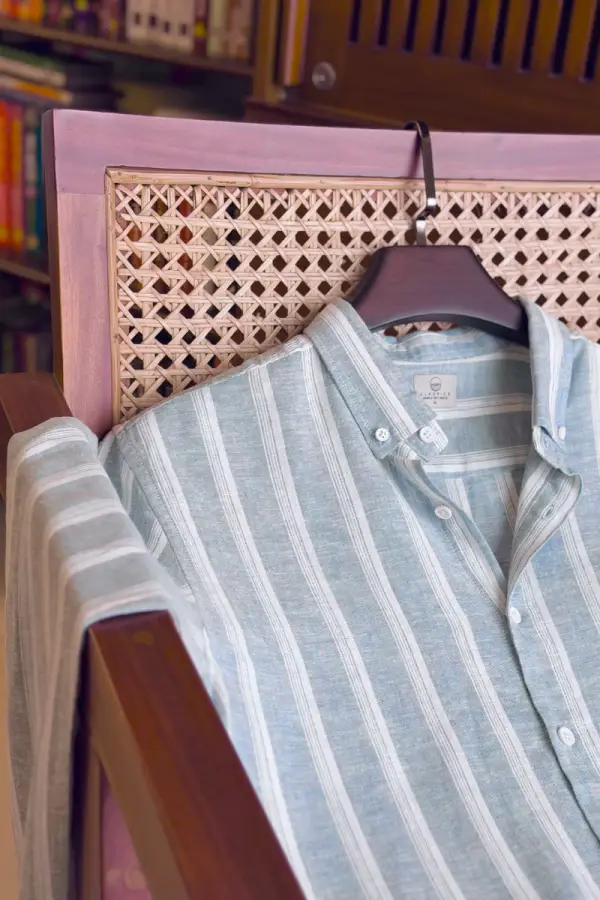 Light Powder Blue With White Stripe