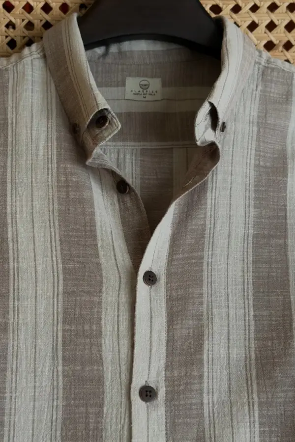 Beige with Warm Taupe Stripe