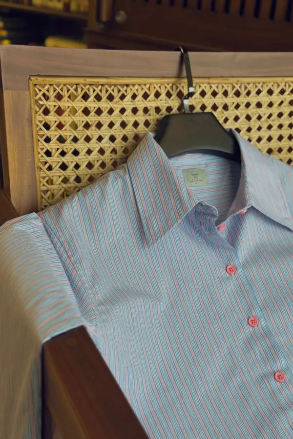 Blue-Pink Harmony Stripe Shirt